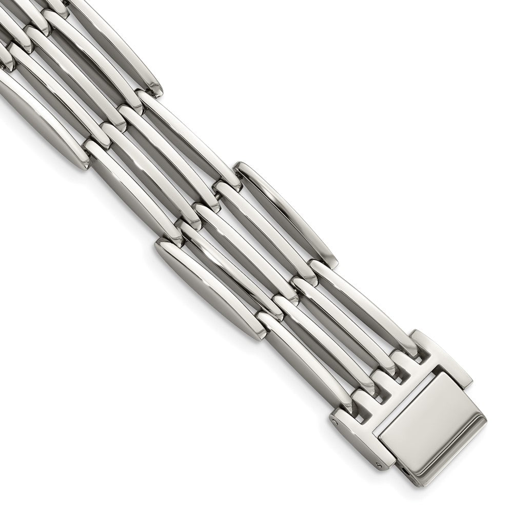 Stainless Steel Chisel Polished 8.5 Inch Link Bracelet