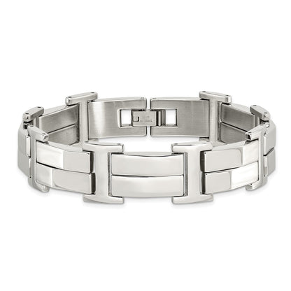 Stainless Steel Chisel Polished 8.5 Inch Link Bracelet