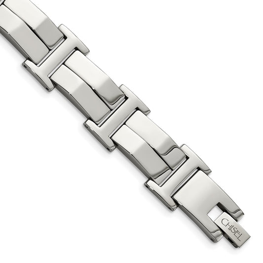 Stainless Steel Chisel Polished 8.5 Inch Link Bracelet