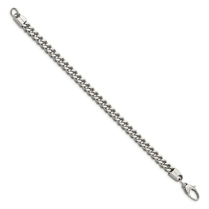 Stainless Steel Chisel Polished 9 Inch Franco Link Bracelet
