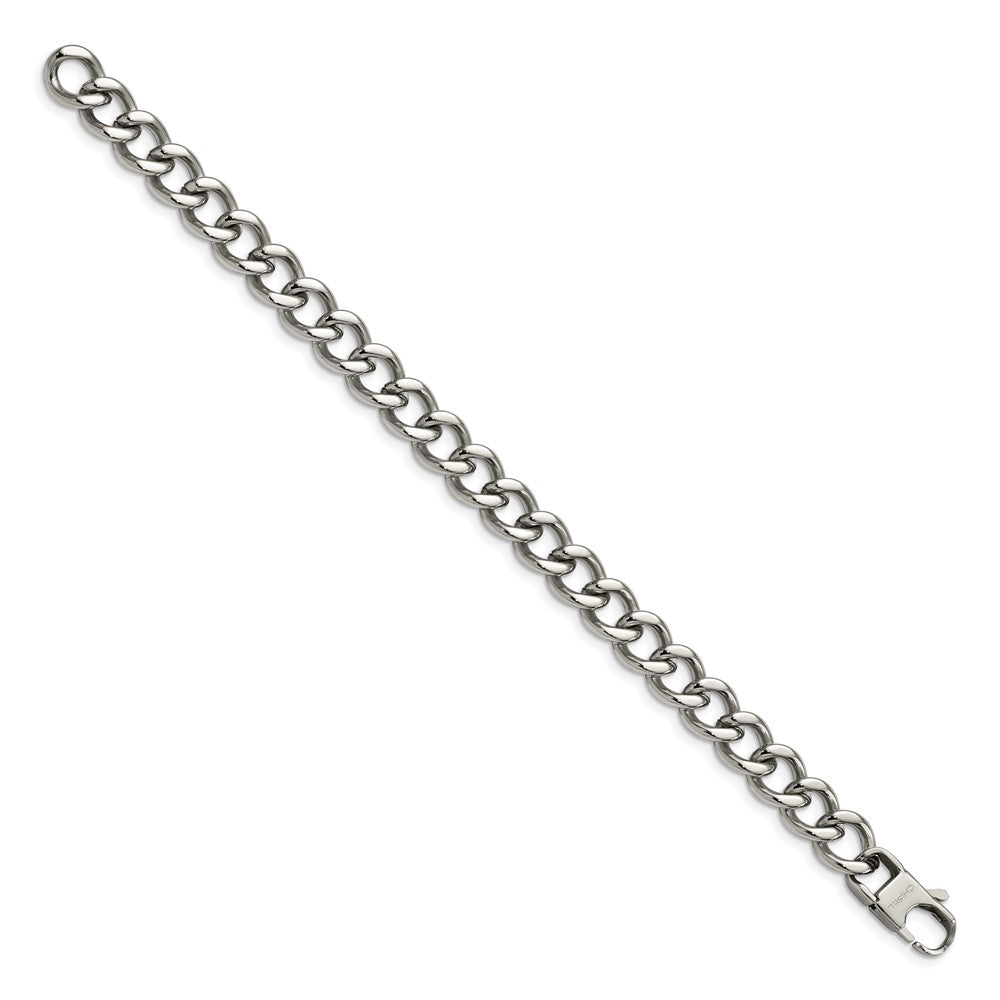 Stainless Steel Chisel Polished 8.5 Inch Curb Bracelet