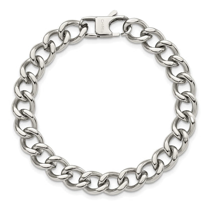 Stainless Steel Chisel Polished 8.5 Inch Curb Bracelet