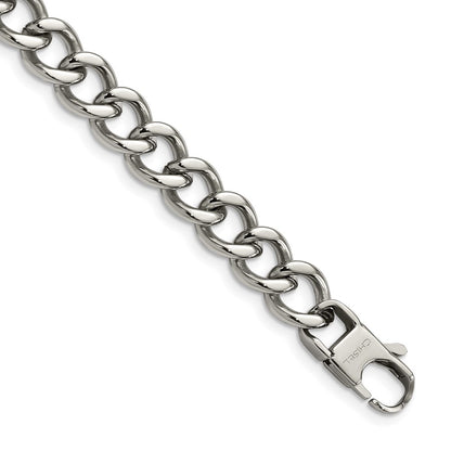 Stainless Steel Chisel Polished 8.5 Inch Curb Bracelet