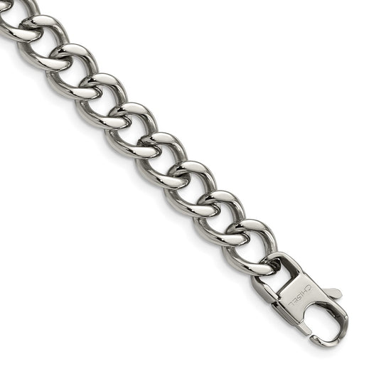 Stainless Steel Chisel Polished 8.5 Inch Curb Bracelet