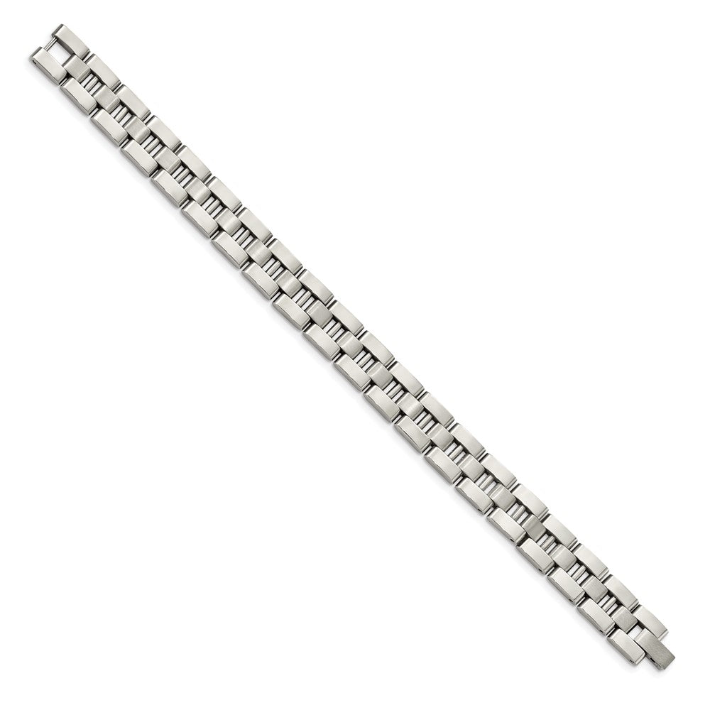 8.5 Inch Chisel Stainless Steel Brushed And Polished 8.25 Open Link Bracelet