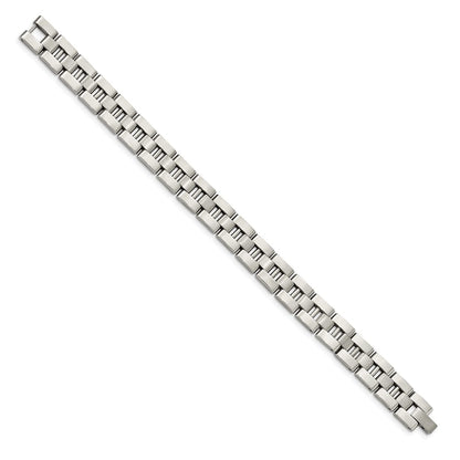 8.5 Inch Chisel Stainless Steel Brushed And Polished 8.25 Open Link Bracelet