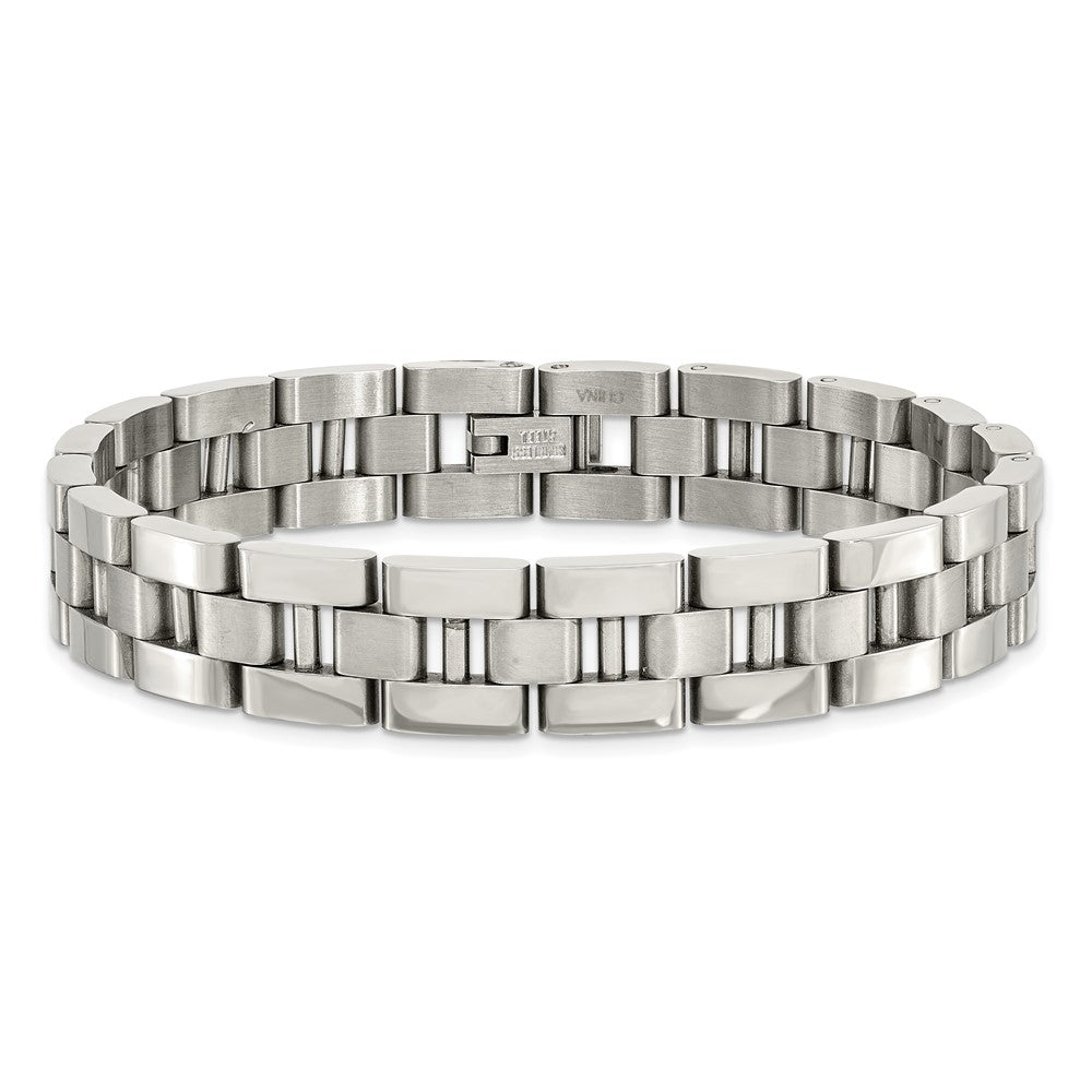 8.5 Inch Chisel Stainless Steel Brushed And Polished 8.25 Open Link Bracelet