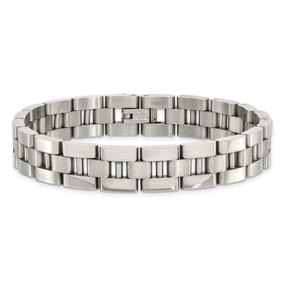 8.5 Inch Chisel Stainless Steel Brushed And Polished 8.25 Open Link Bracelet