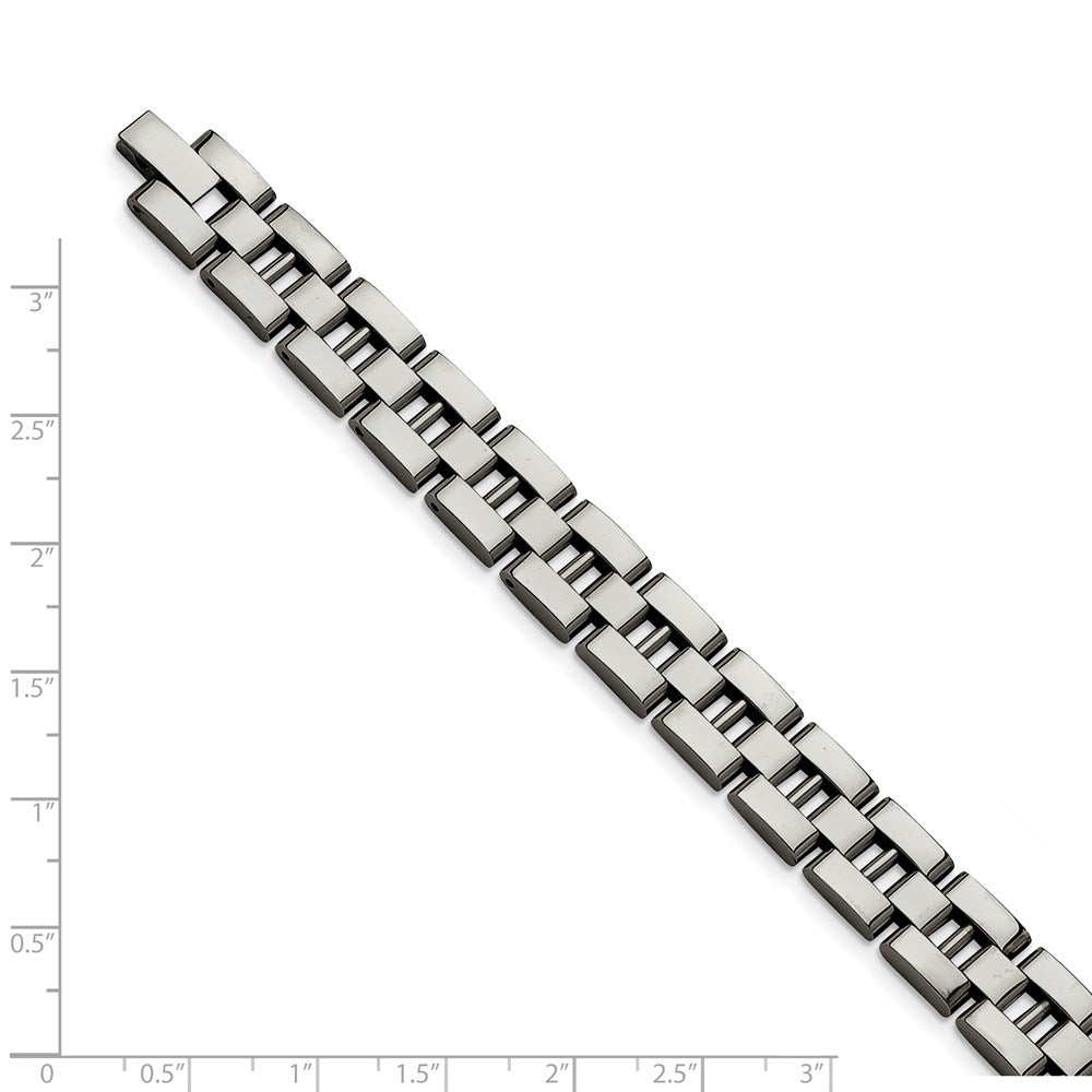 8.5 Inch Chisel Stainless Steel Brushed And Polished 8.25 Open Link Bracelet