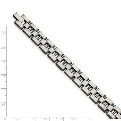 8.5 Inch Chisel Stainless Steel Brushed And Polished 8.25 Open Link Bracelet