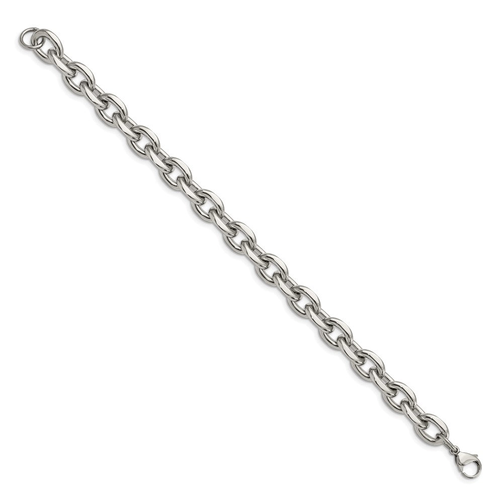 Stainless Steel Chisel Polished 9 Inch Cable Link Bracelet