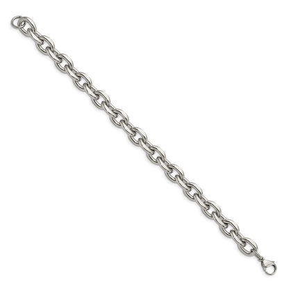 Stainless Steel Chisel Polished 9 Inch Cable Link Bracelet