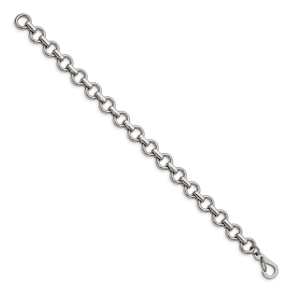 Stainless Steel Chisel Polished 8.25 Inch Circle Link Bracelet