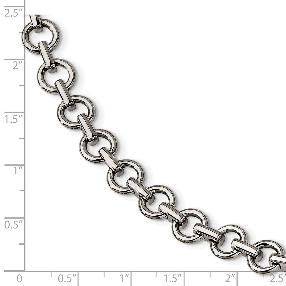 Stainless Steel Chisel Polished 8.25 Inch Circle Link Bracelet