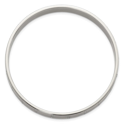 Stainless Steel Polished Cz Bangle