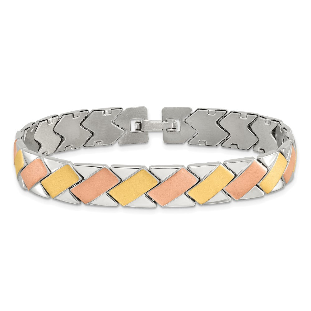 8 Inch Stainless Steel Rose & Gold-Plated 8In Bracelet