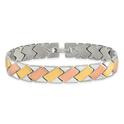 8 Inch Stainless Steel Rose & Gold-Plated 8In Bracelet