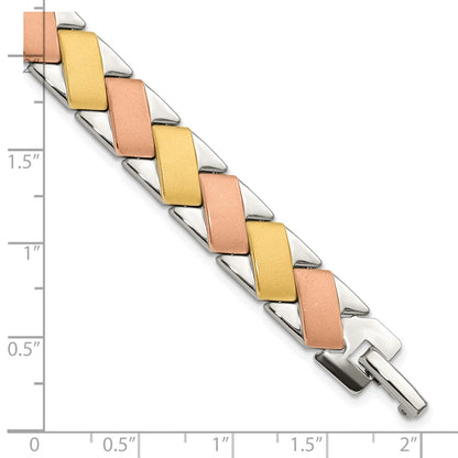 8 Inch Stainless Steel Rose & Gold-Plated 8In Bracelet