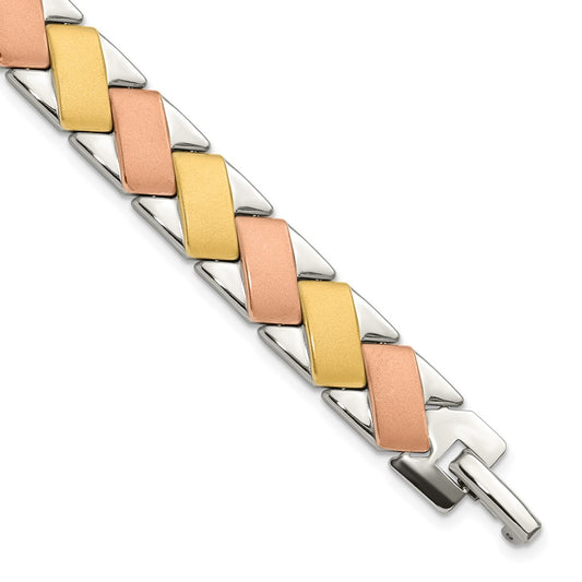 8 Inch Stainless Steel Rose & Gold-Plated 8In Bracelet