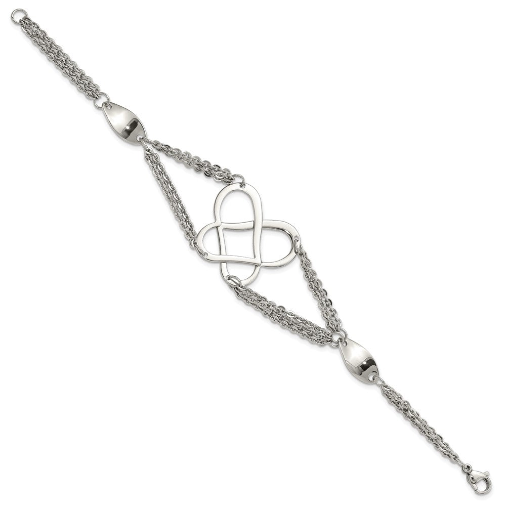 7.75 Inch Stainless Steel Polished Fancy Butterfly Bracelet