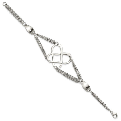 7.75 Inch Stainless Steel Polished Fancy Butterfly Bracelet