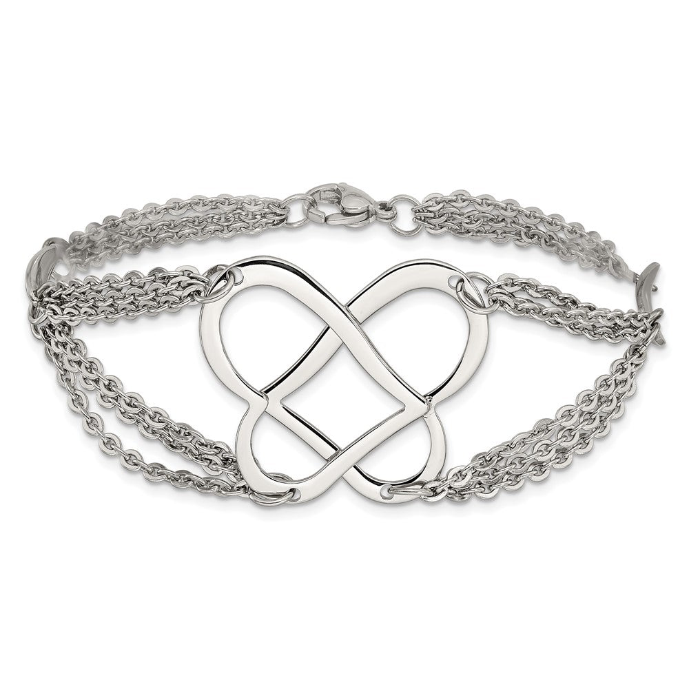 7.75 Inch Stainless Steel Polished Fancy Butterfly Bracelet