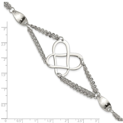 7.75 Inch Stainless Steel Polished Fancy Butterfly Bracelet