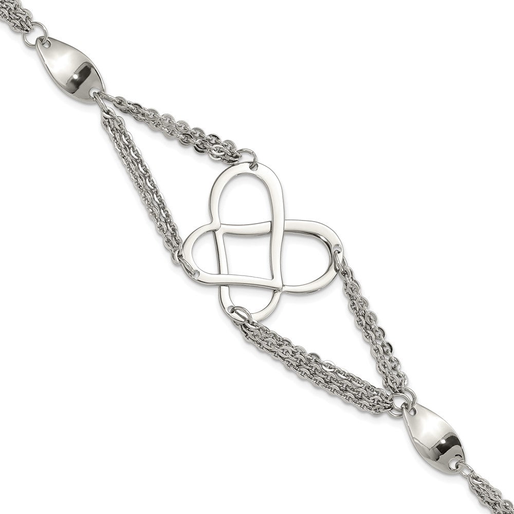 7.75 Inch Stainless Steel Polished Fancy Butterfly Bracelet