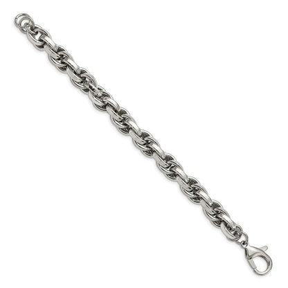 Stainless Steel Chisel Polished 8.5 Inch Oval Link Bracelet