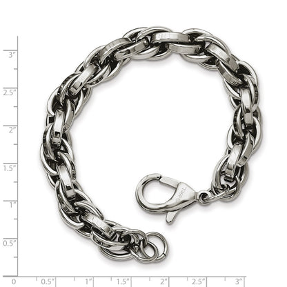 Stainless Steel Chisel Polished 8.5 Inch Oval Link Bracelet