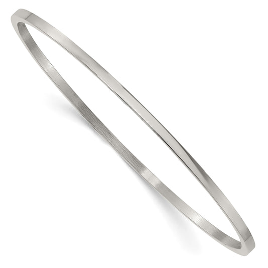 Stainless Steel Chisel Polished 2mm Bangle
