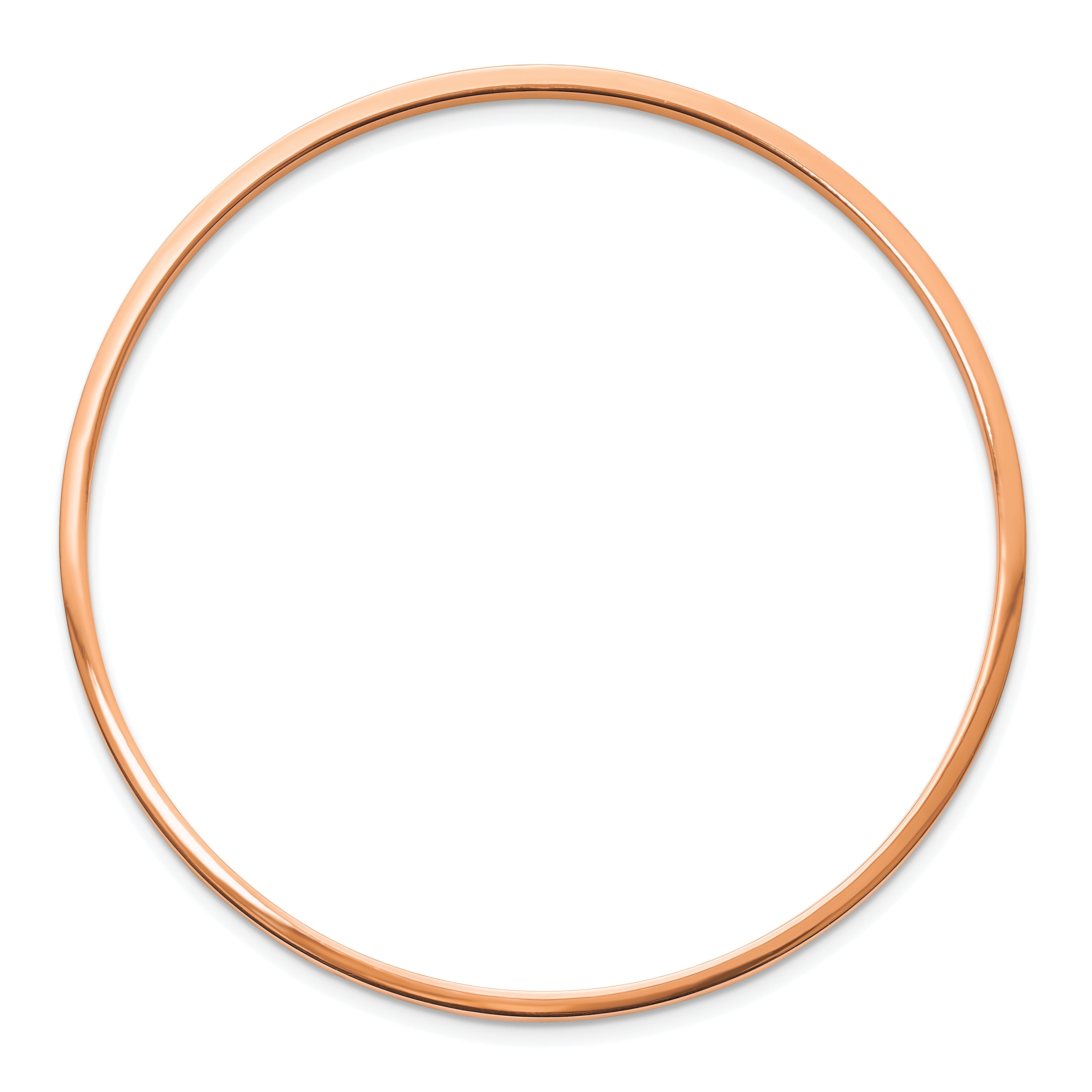 Stainless Steel Chisel Polished Rose Ip-Plated 2mm Bangle