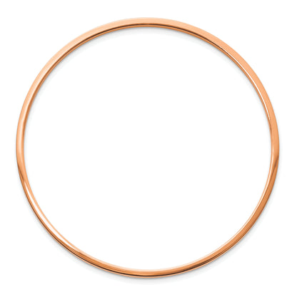 Stainless Steel Chisel Polished Rose Ip-Plated 2mm Bangle