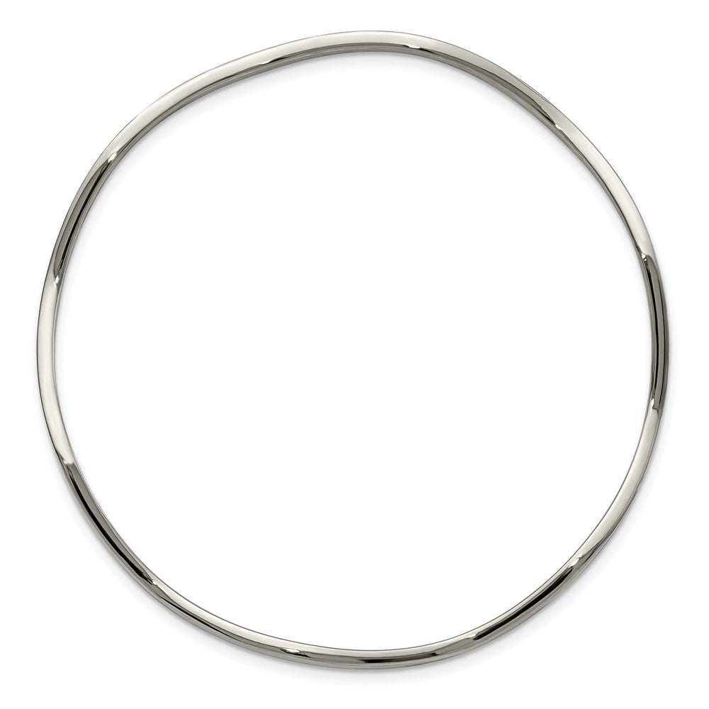 Stainless Steel Chisel Polished Scalloped Bangle