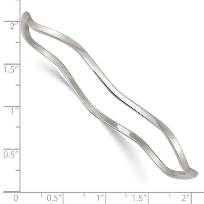 Stainless Steel Chisel Polished Scalloped Bangle