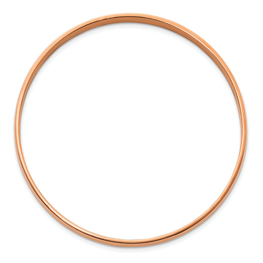 Stainless Steel Polished Rose Ip-Plated 6mm Bangle