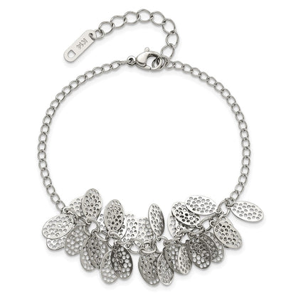 8.5 Inch Stainless Steel Oval Dangles W/1.5 Ext Bracelet