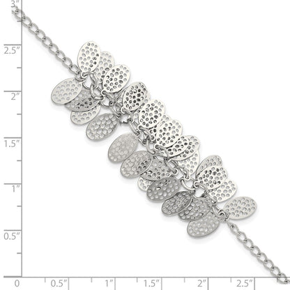 8.5 Inch Stainless Steel Oval Dangles W/1.5 Ext Bracelet