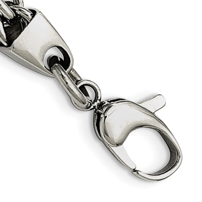 8.25 Inch Stainless Steel Antiqued Brushed & Polished With Beads 8.25In Bracelet