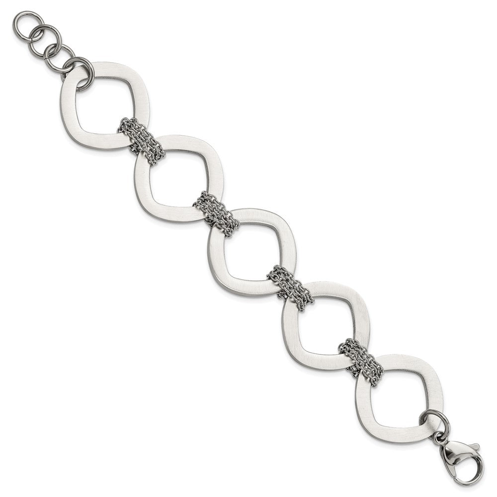 7.5 Inch Stainless Steel Brushed Link Bracelet