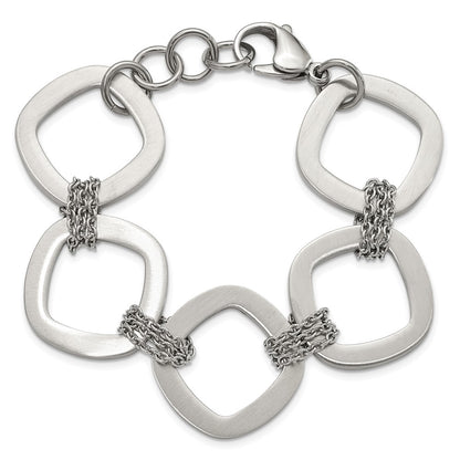 7.5 Inch Stainless Steel Brushed Link Bracelet