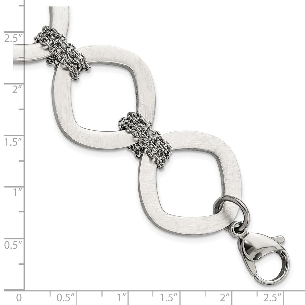 7.5 Inch Stainless Steel Brushed Link Bracelet