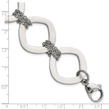 7.5 Inch Stainless Steel Brushed Link Bracelet