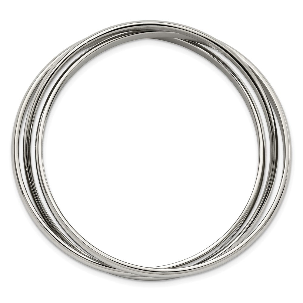 Stainless Steel Chisel Polished 3 Piece Set Of Intertwined Bangles