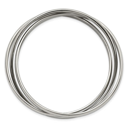 Stainless Steel Chisel Polished 3 Piece Set Of Intertwined Bangles