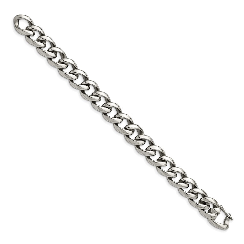 Stainless Steel Chisel Polished 8.25 Inch Curb Link Bracelet