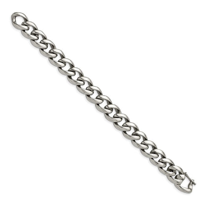 Stainless Steel Chisel Polished 8.25 Inch Curb Link Bracelet