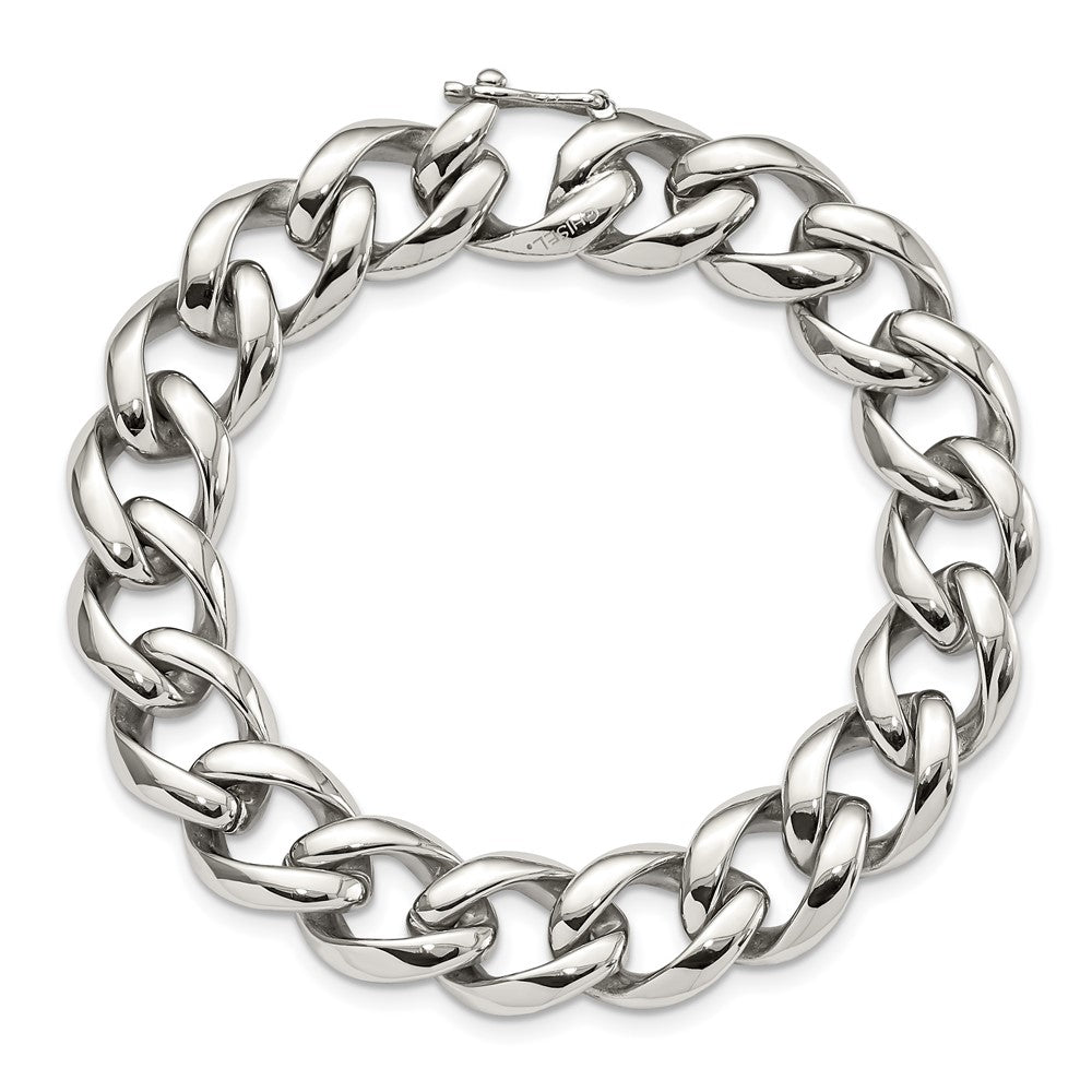 Stainless Steel Chisel Polished 8.25 Inch Curb Link Bracelet