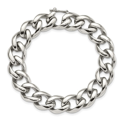 Stainless Steel Chisel Polished 8.25 Inch Curb Link Bracelet
