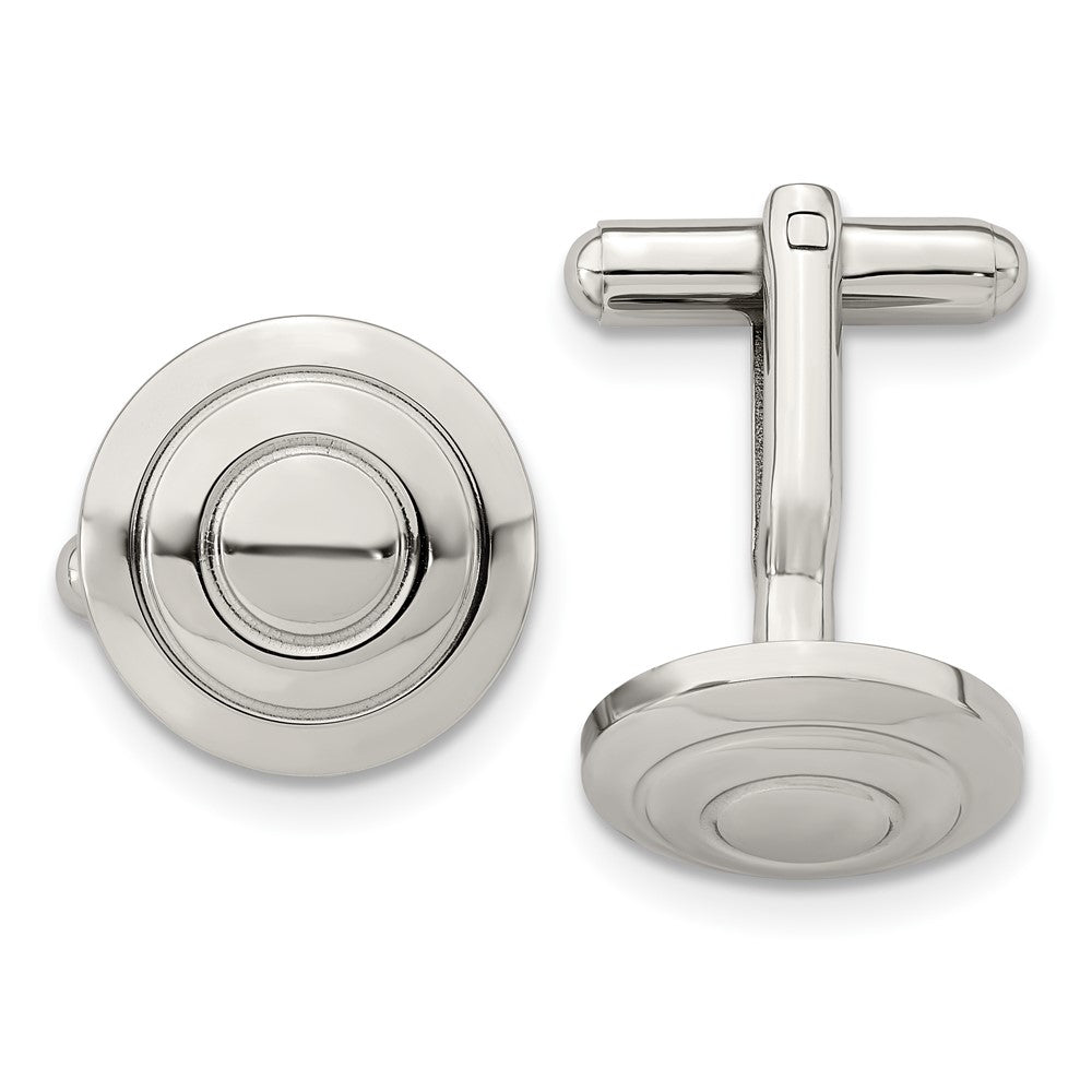 Stainless Steel Chisel Polished Cufflinks